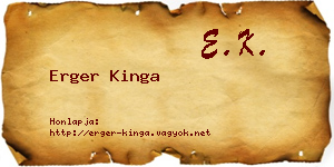 Erger Kinga névjegykártya