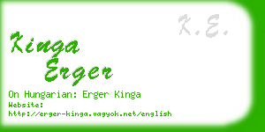 kinga erger business card